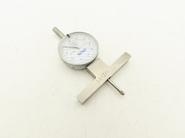 Fowler 52-125-006-1 X-Depth Dial Depth Gage 0-22" Range 6 Rods  -Missing 1 Tip