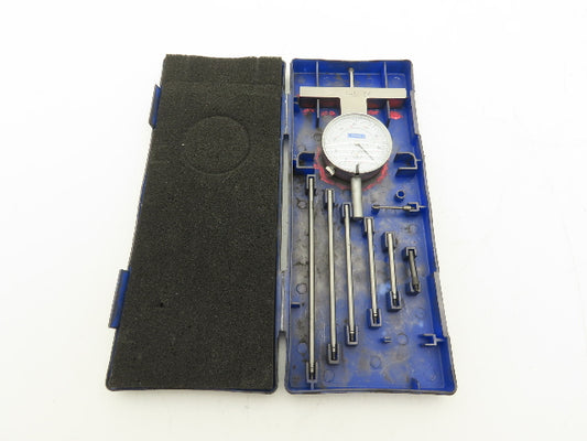 Fowler 52-125-006-1 X-Depth Dial Depth Gage 0-22" Range 6 Rods  -Missing 1 Tip