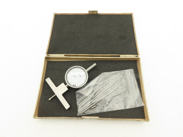 Fowler 52-125-006-1 X-Depth Dial Depth Gage 0-22" Range .001" 4"Base 7 Rods