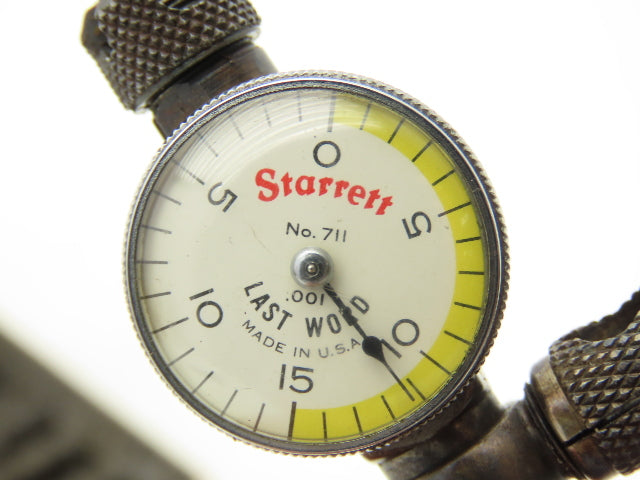 Starrett 711 Last Word Dial Test Gage Indicator .001" 0-15-0 Dial  *Read*