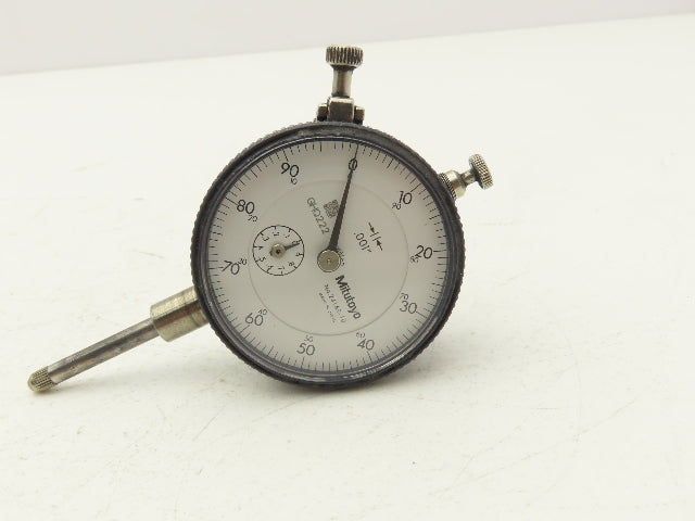 Mitutoyo 2416S-10 Dial Drop Indicator 0-100 Dial 0-1" Range .001" Flat Back