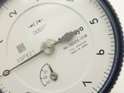Mitutoyo 2802S-10 Dial Drop Indicator 0-10 Dial .025" Range .0001" Lug Mount