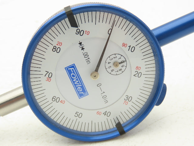 Fowler 52-520-460-0 Dial Drop Indicator Gage 0-100 Dial 0-1" Range .001" Grad