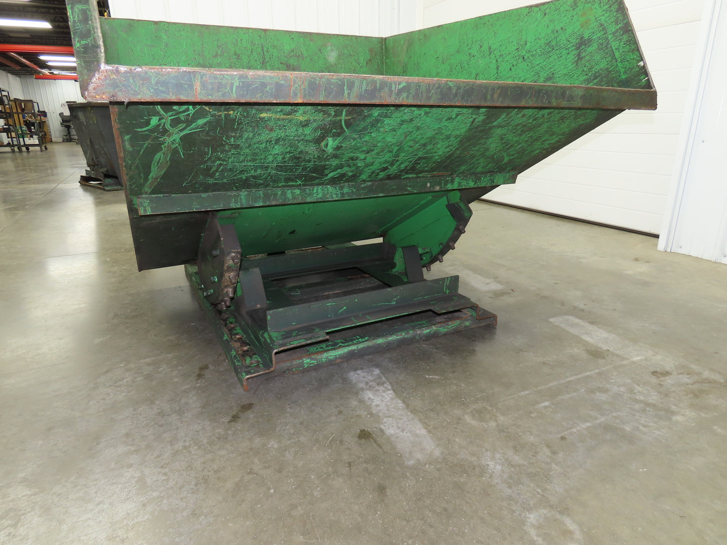 Roura Self Dumping Hopper 2 Yard Forklift Steel Dumpster 64x57x46" Damaged
