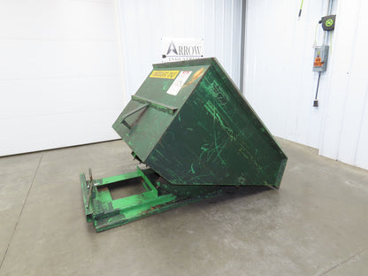 Roura Self Dumping Hopper 2 Yard Forklift Steel Dumpster 64x57x46" Damaged