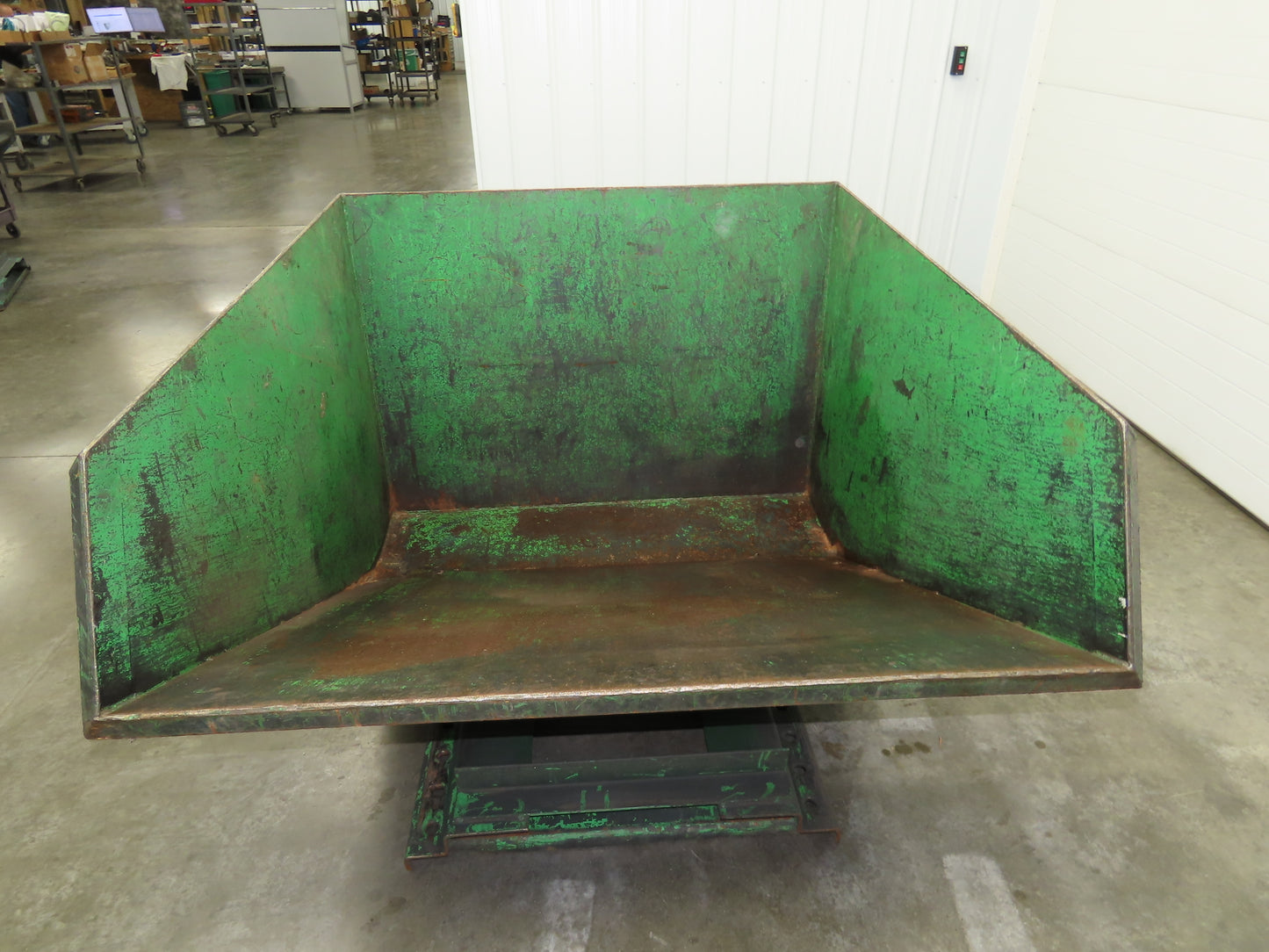 Roura Self Dumping Hopper 2 Yard Forklift Steel Dumpster 64x57x46" Damaged
