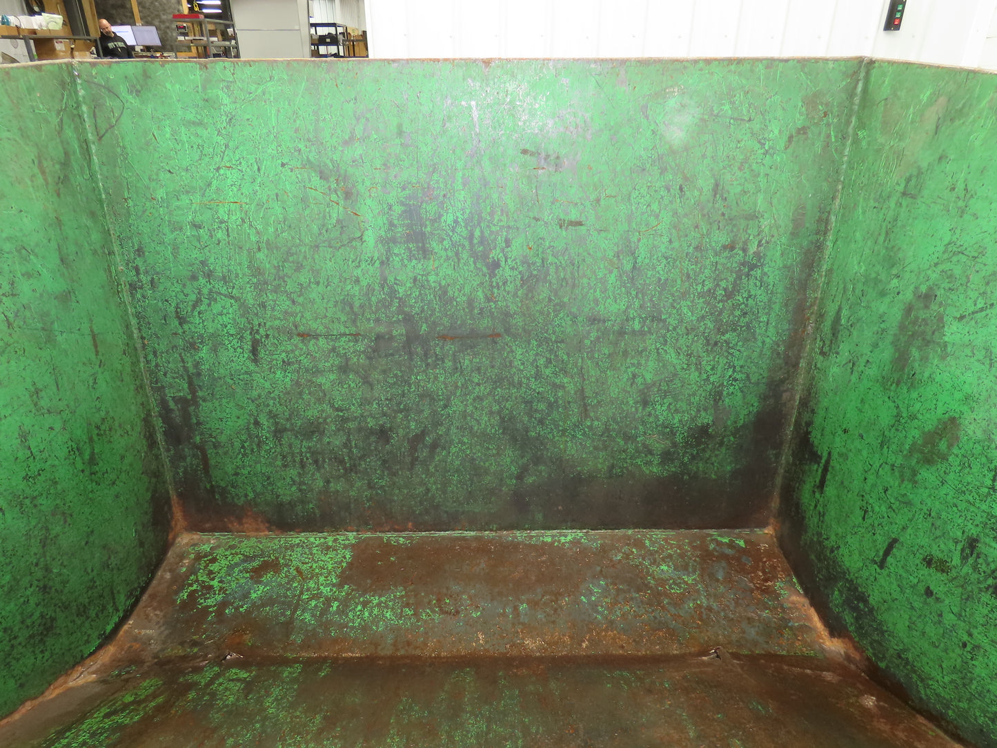 Roura Self Dumping Hopper 2 Yard Forklift Steel Dumpster 64x57x46" Damaged