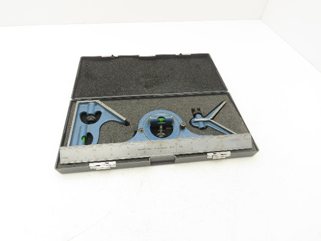Fowler 52-370-012-0 Combination Square Set Level & Protractor 12" Blade Ruler