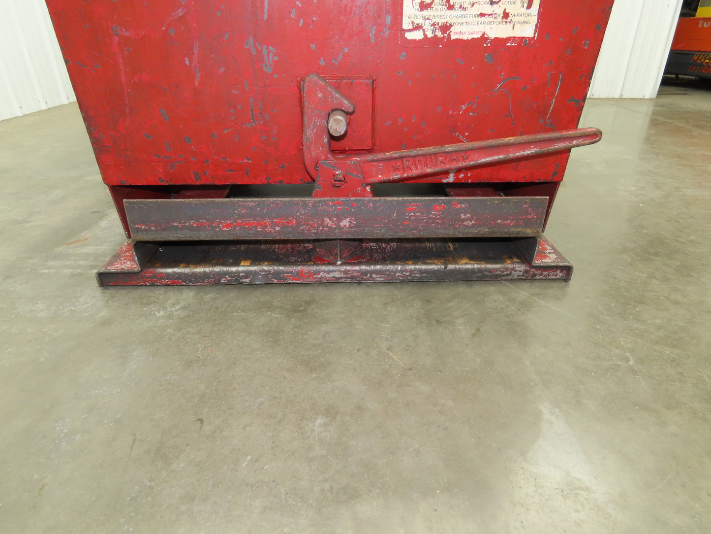 Roura Self Dumping Hopper 1/2 Yard Forklift Steel Dumpster 50x38x32"