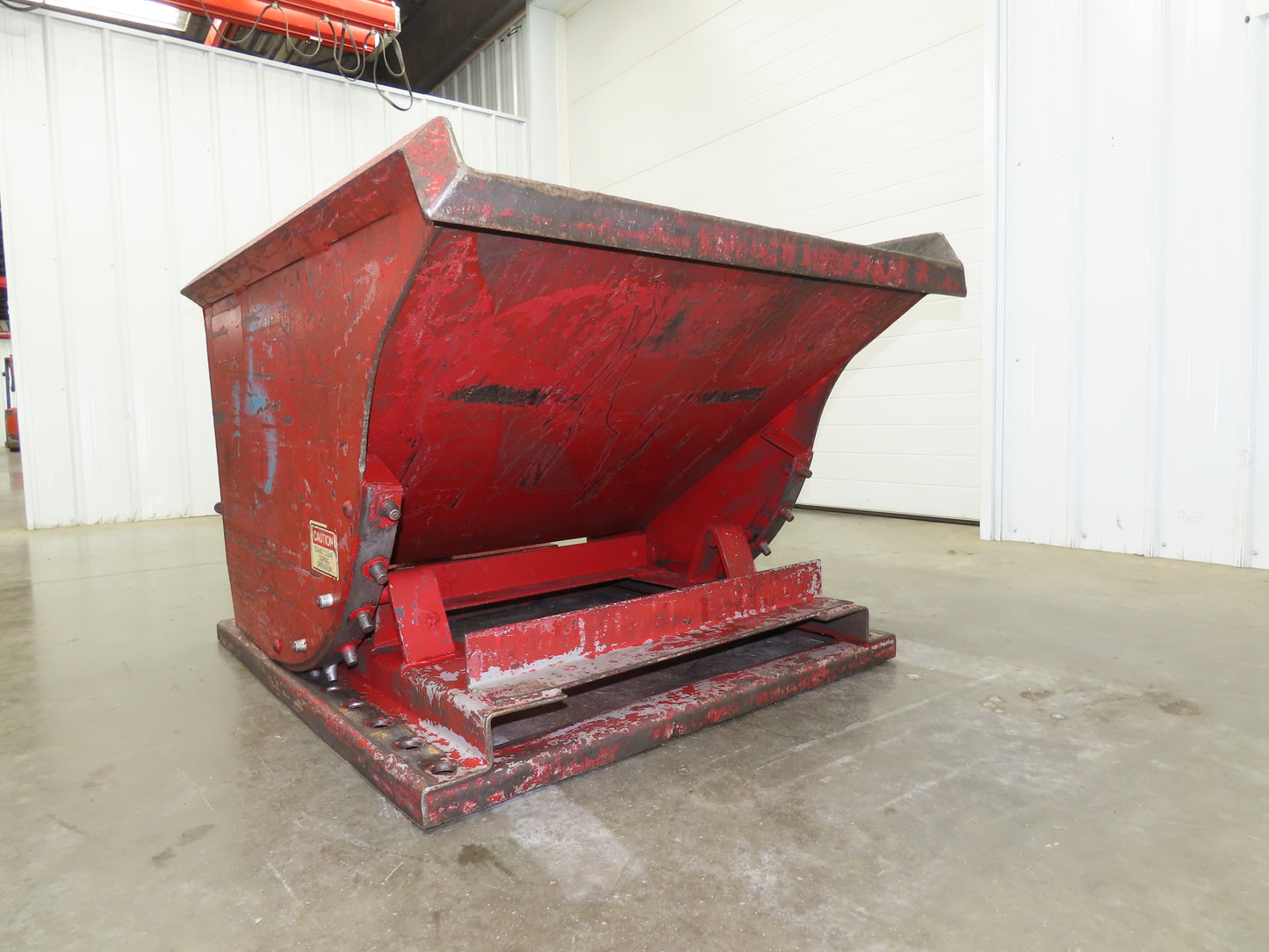 Roura Self Dumping Hopper 1/2 Yard Forklift Steel Dumpster 50x38x32"