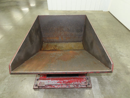 Roura Self Dumping Hopper 1/2 Yard Forklift Steel Dumpster 50x38x32"