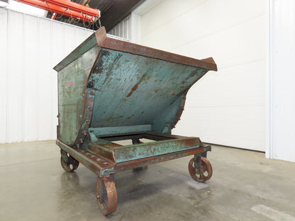 Self Dumping Hopper 1/2 Yd Capacity Heavy Duty Steel Casters 52x38x41"