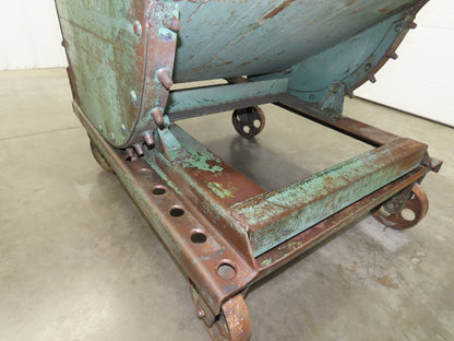 Self Dumping Hopper 1/2 Yd Capacity Heavy Duty Steel Casters 52x38x41"