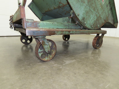 Self Dumping Hopper 1/2 Yd Capacity Heavy Duty Steel Casters 52x38x41"