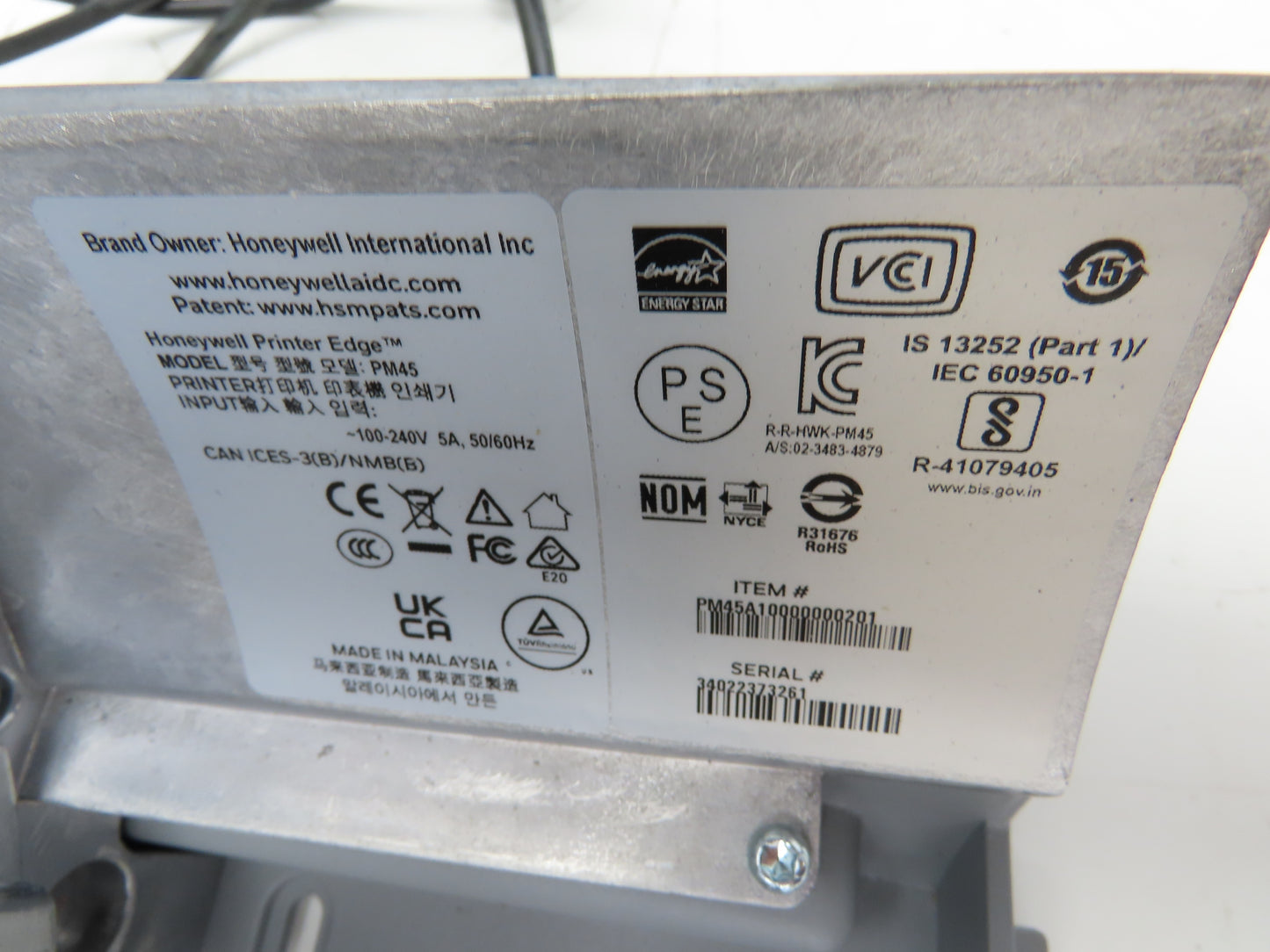 Honeywell PM45 Industrial Label Printer Thermal Transfer Applicator 4" Wide