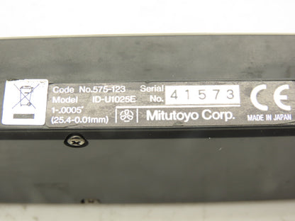 Mitutoyo 575-123 Absolute Digimatic Digital Indicator 0-1" (0-25.4mm) ID-U1025E