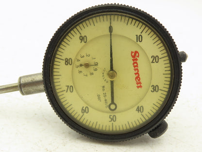 Starrett 25-441/5 Dial Gage Indicator 0-100 Cont .500" Range .001" Grad