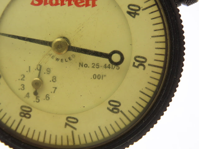 Starrett 25-441/5 Dial Gage Indicator 0-100 Cont .500" Range .001" Grad