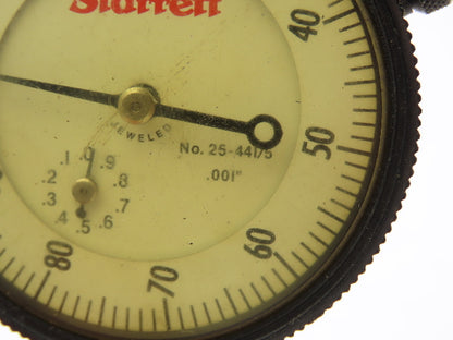 Starrett 25-441/5 Dial Gage Indicator 0-100 Cont .500" Range .001" Grad