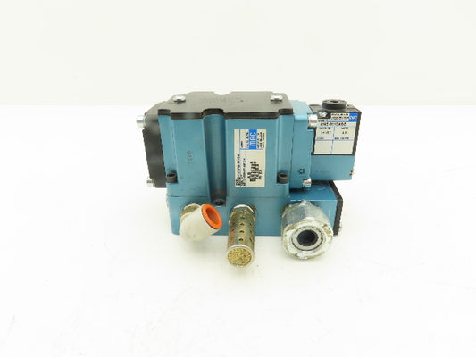 MAC 6511B-111-PM-591DA Pneumatic Solenoid Valve W/Base 150PSI 24VDC PME-591DABE