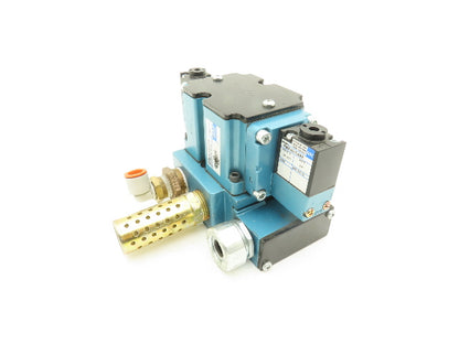 MAC 6531B-311-PM-591DA Pneumatic Solenoid Valve W/Base 150PSI 24VDC PME-591DABE