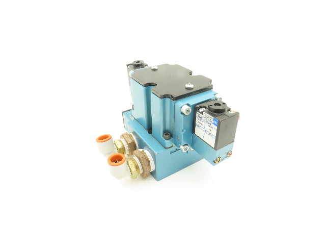 MAC 6531B-311-PM-591DA Pneumatic Solenoid Valve W/Base 150PSI 24VDC PME-591DABE