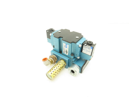 MAC 6531B-311-PM-591DA Pneumatic Solenoid Valve W/Base 150PSI 24VDC PME-591DABE
