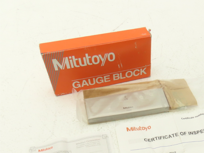 Mitutoyo 611204-551 Steel Rectangular Gage Block 4.000" Length Grade AS-2