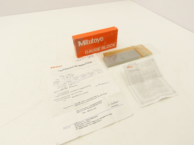 Mitutoyo 611204-551 Steel Rectangular Gage Block 4.000" Length Grade AS-2
