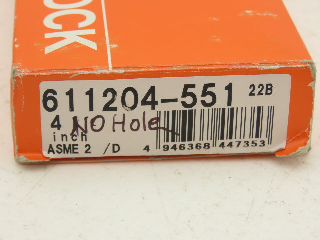 Mitutoyo 611204-551 Steel Rectangular Gage Block 4.000" Length Grade AS-2