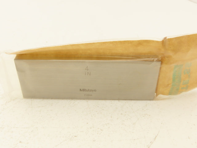 Mitutoyo 611204-551 Steel Rectangular Gage Block 4.000" Length Grade AS-2