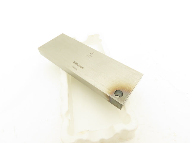 Mitutoyo 611204-551 Steel Rectangular Gage Block 4.000" Grade AS-2 w/Drill Hole