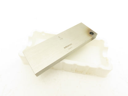 Mitutoyo 611204-551 Steel Rectangular Gage Block 4.000" Grade AS-2 w/Drill Hole