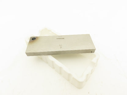 Mitutoyo 611204-551 Steel Rectangular Gage Block 4.000" Grade AS-2 w/Drill Hole