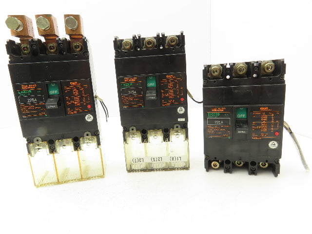 Fuji Electric EA203B Electric Circuit Breaker 225A 3 Pole Lot of 3