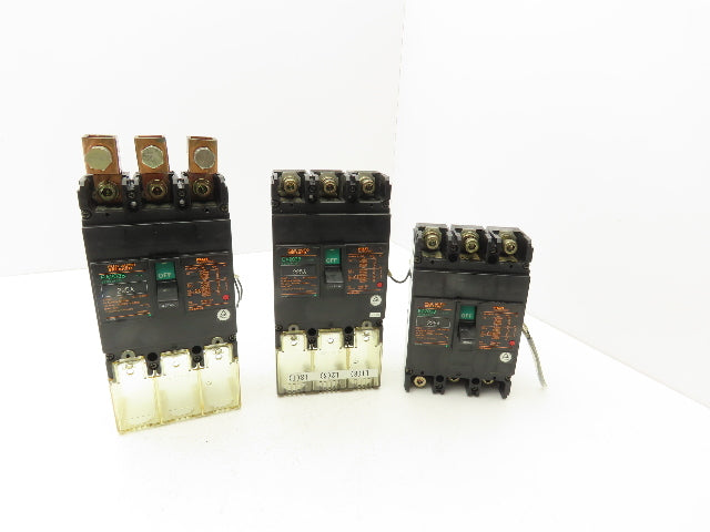 Fuji Electric EA203B Electric Circuit Breaker 225A 3 Pole Lot of 3
