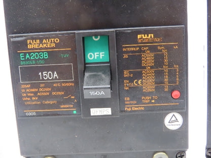 Fuji Electric EA203B Electric Circuit Breaker 150A 3 Pole Lot of 3
