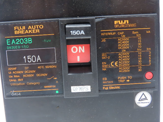 Fuji Electric EA203B Electric Circuit Breaker 150A 3 Pole Lot of 3