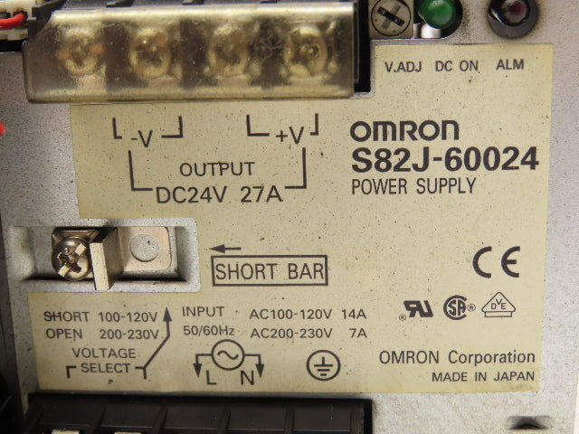 Omron S82J-60024 Okuma AC-DC Converter Power Supply In 115/230V Out 24V 27A