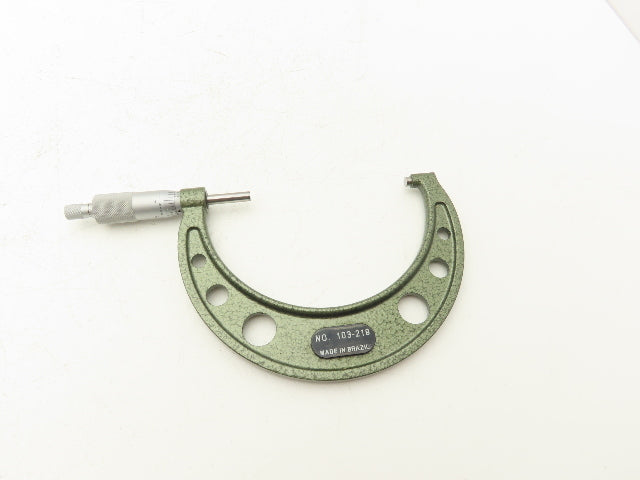 Mitutoyo 103-219 Outside Micrometer 4-5" Range .0001" Flat Anvil Ratchet Stop