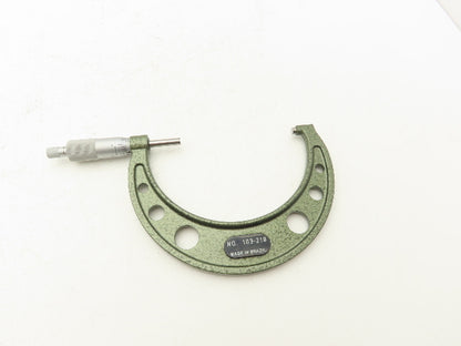 Mitutoyo 103-219 Outside Micrometer 4-5" Range .0001" Flat Anvil Ratchet Stop