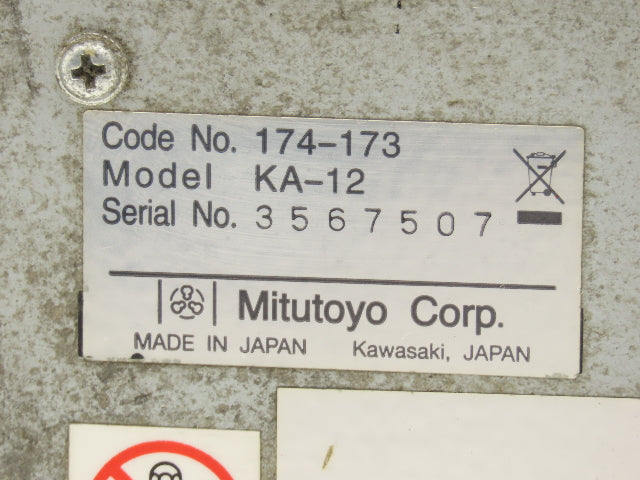 Mitutoyo KA-12 Digital Counter 2-Axis Display for Profile Projector 174-173