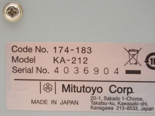 Mitutoyo KA-212 Digital Counter 2-Axis Display for Profile Projector 174-183