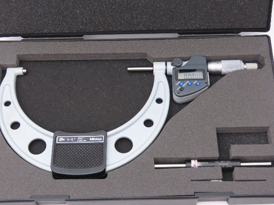 Mitutoyo 293-351-30 Digimatic Outside Micrometer 5-6" Range .0001" Ratchet Stop