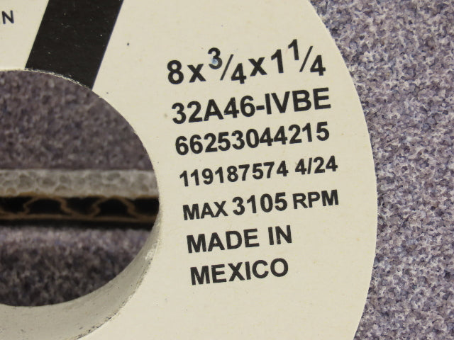 Norton 66253044215 Grinding Wheel Tool Room 8" X 3/4 X 1-1/4 46 Grit Type 1