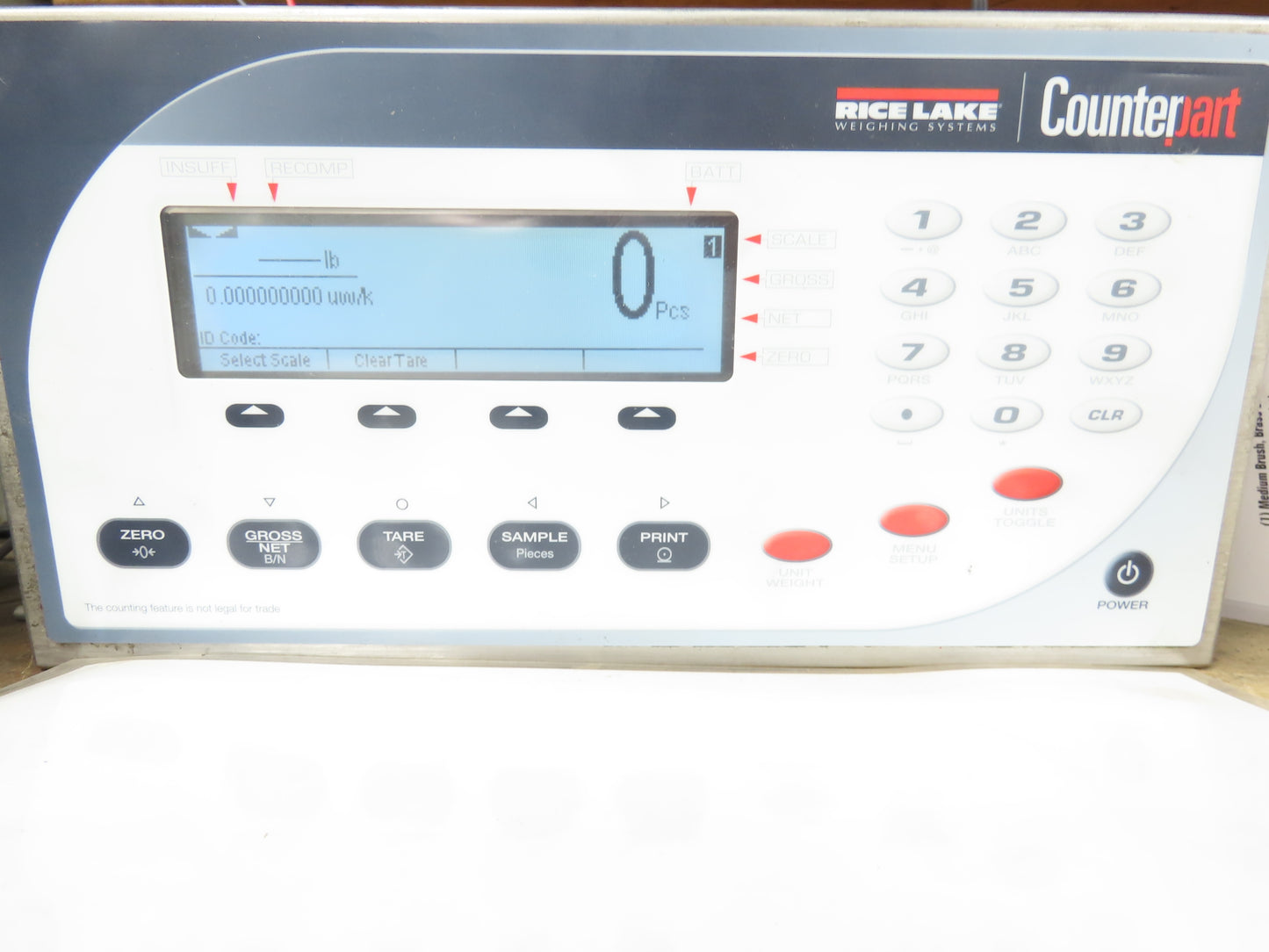 Rice Lake Counterpart Weigh Scale Display Configurable Counting Indicator 12VDC