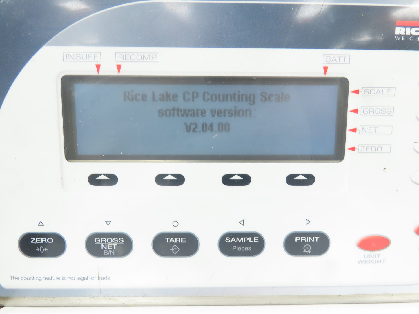 Rice Lake Counterpart Weigh Scale Display Configurable Counting Indicator 12VDC
