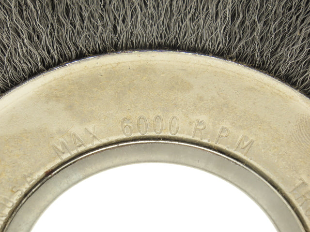Weiler 06040 Crimped Wire Wheel  6" Dia .006 Steel Fill 2" Arbor Medium Face