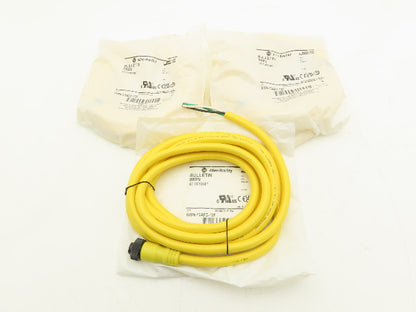 Allen Bradley 889N-F3AFC-12F QD Cordset 3 Pin Mini Straight 12' Ser B Lot Of 3