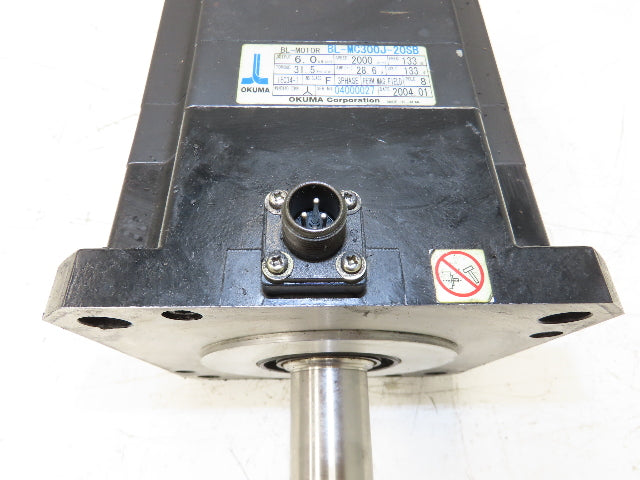 Okuma BL-MC300J-20SB AC Servo Motor 6kW 2000 RPM 133V 28.6A 3PH Encoder -READ